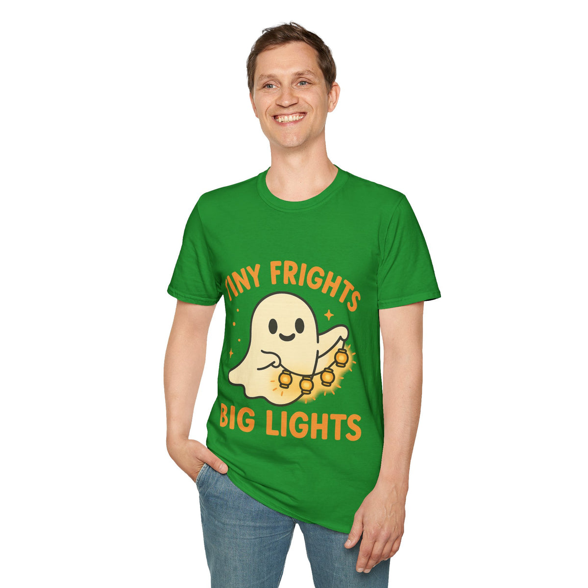 "Tiny Frights Big Lights" Cute Ghost Tee | Spooky Season Halloween T-Shirt - Trending Now - September 2026