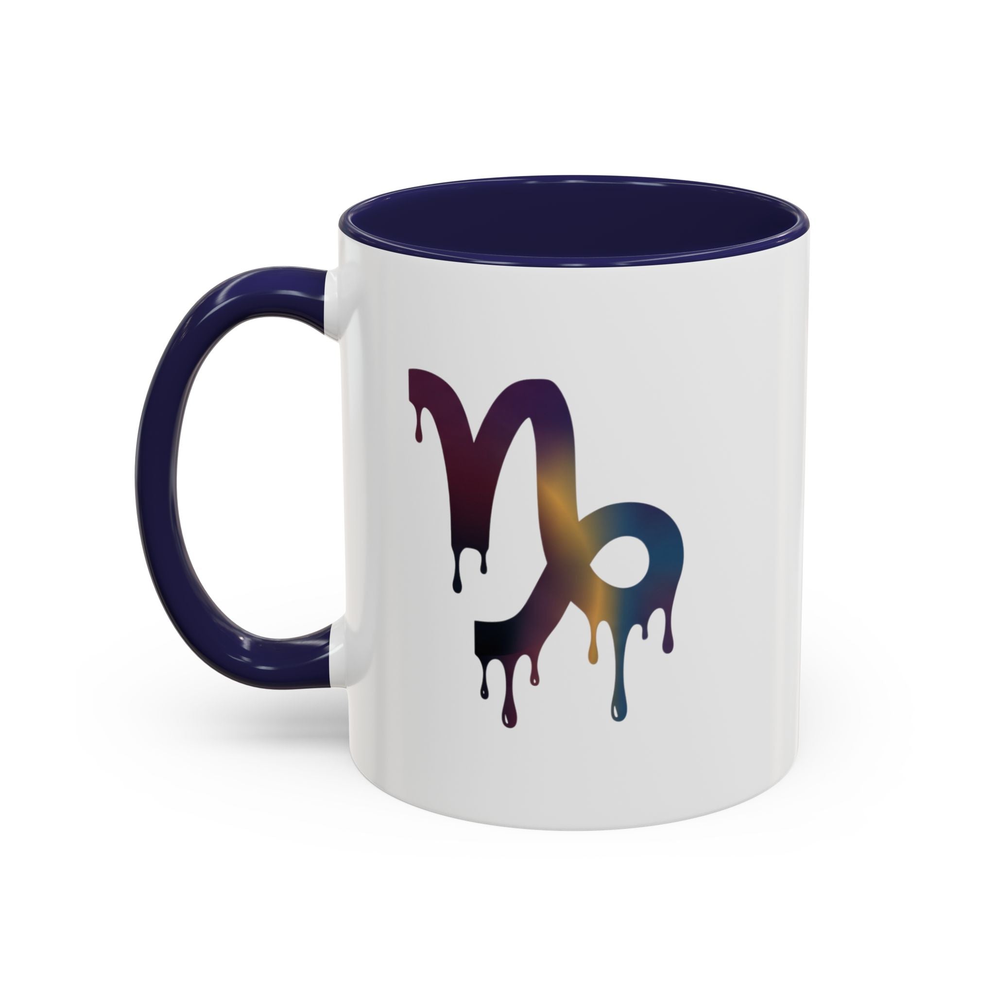 Capricorn Drip Accent Coffee Mug — Zodiac Symbol Gradient