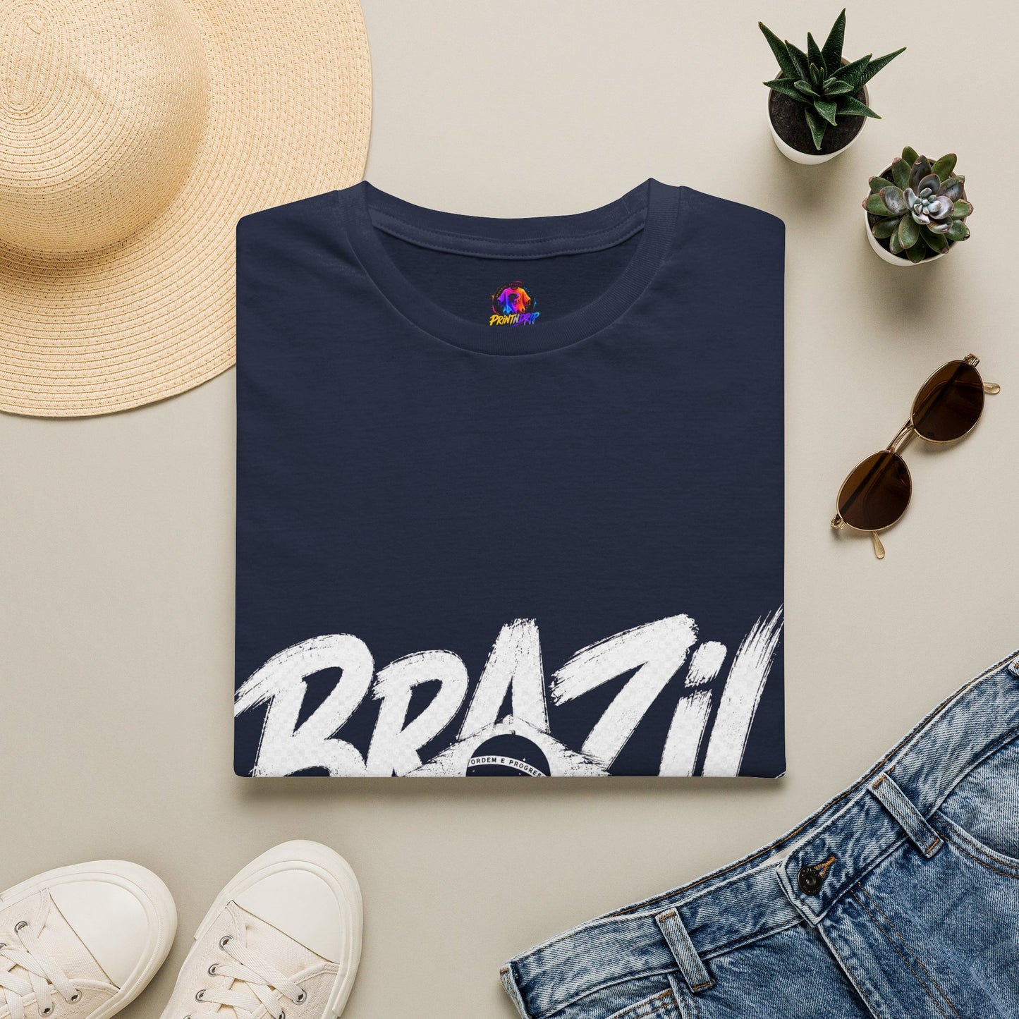 Brazil Minimal Marble Waves T-Shirt