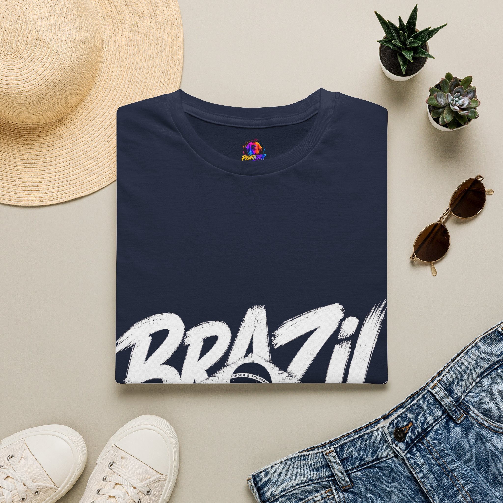 Brazil Minimal Marble Waves T-Shirt