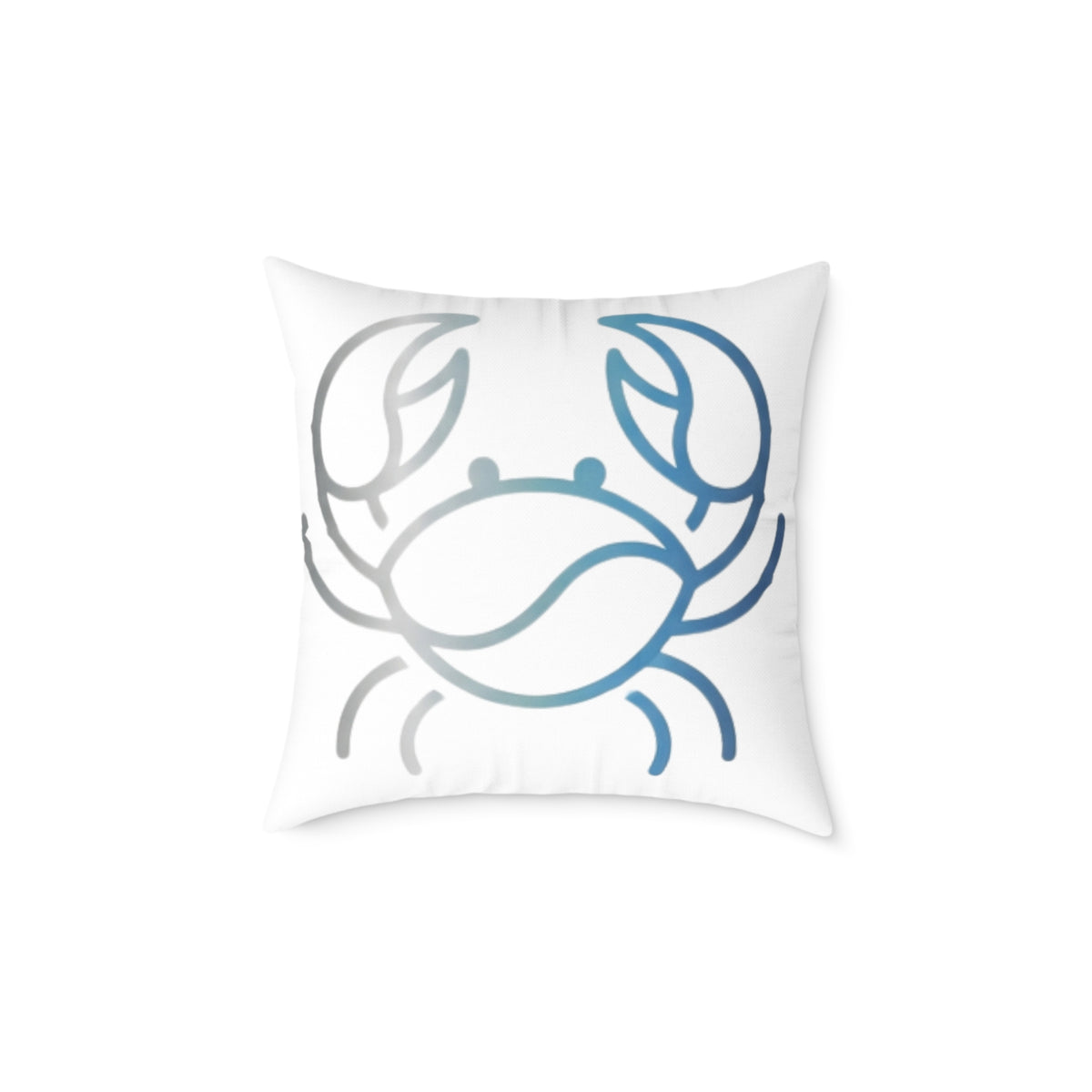 Cancer Zodiac Coastal Crab Square Throw Pillow