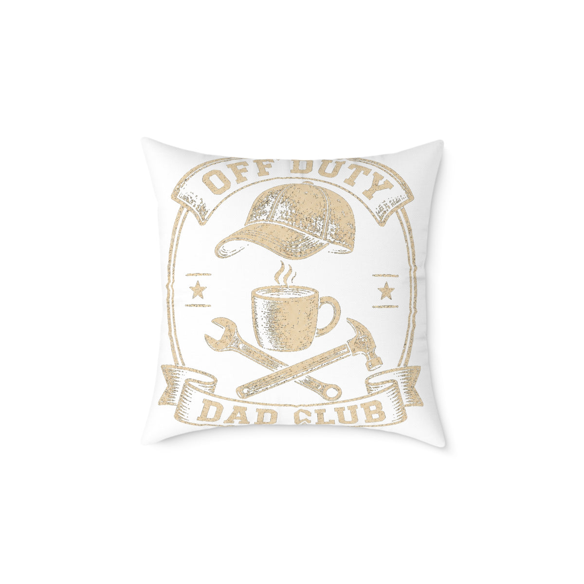 Dad Club Pillow – "Off Duty" Coffee & Tools Square Throw Pillow  Milo Bailey Dog Dad Mom