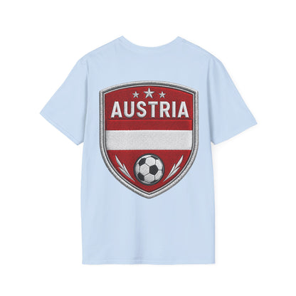 Austria  Alpine Charge Soccer T-Shirt — Mountain Football Graphic Tee -