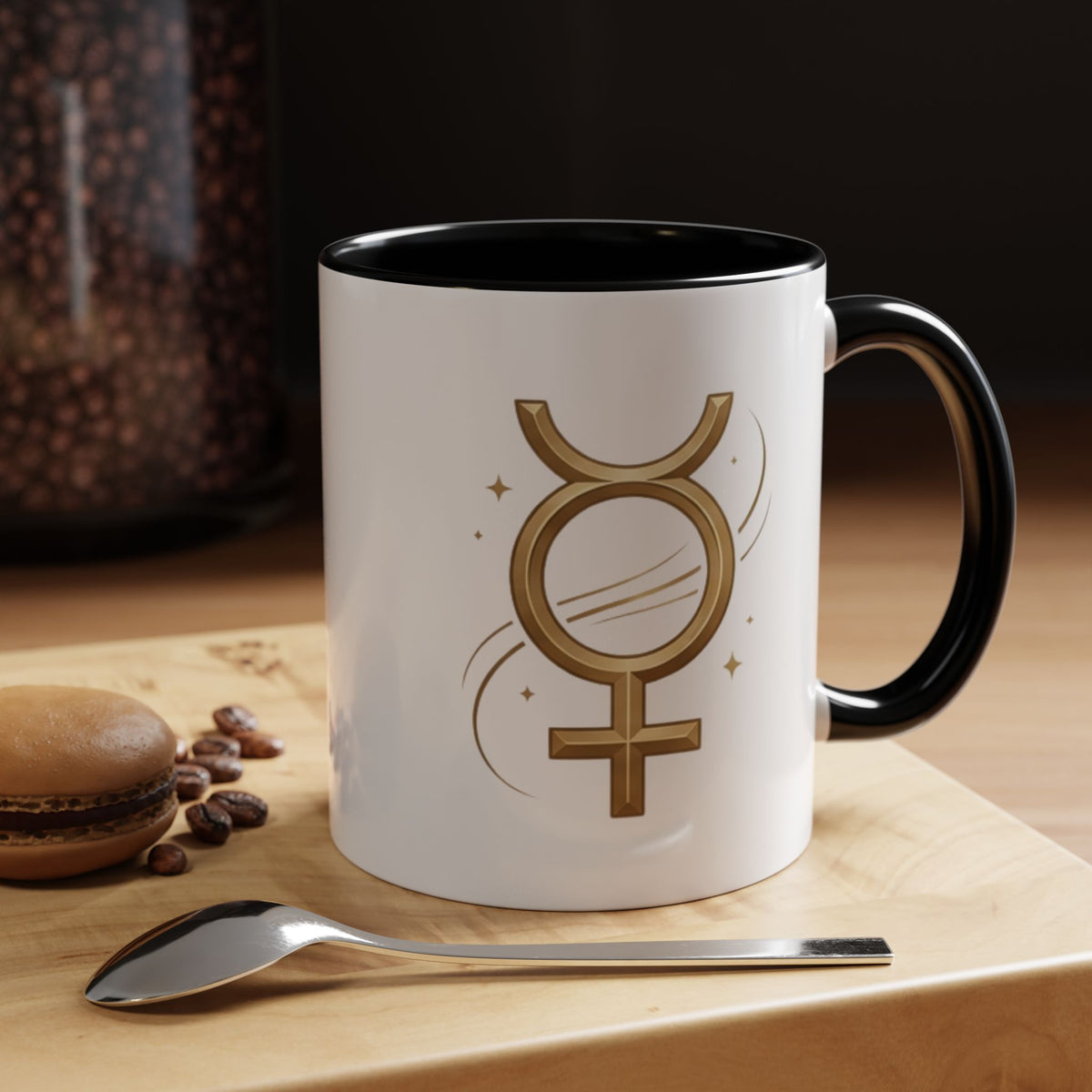 Virgo Zodiac Mercury Mug — Gold Zodiac Astrology Coffee Cup