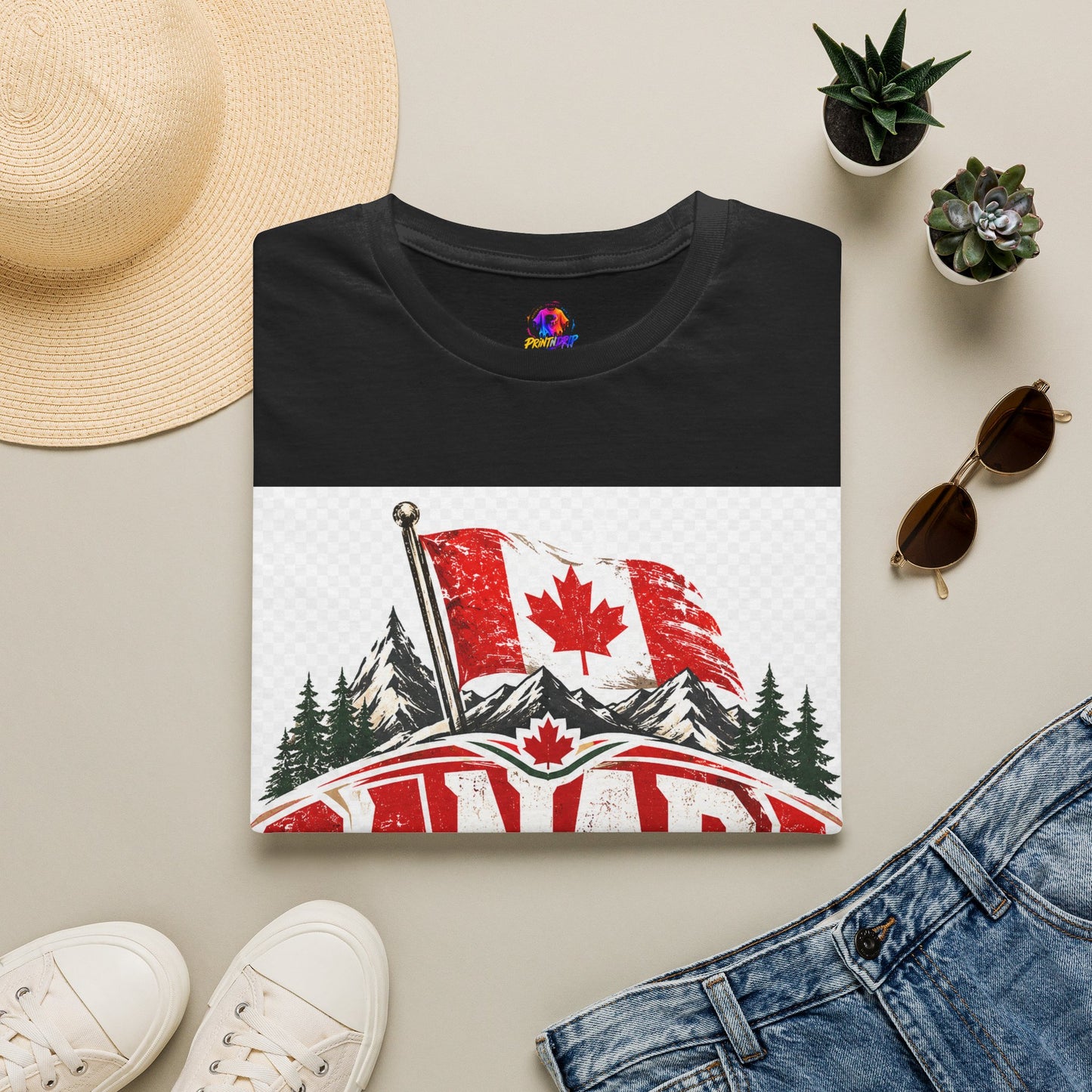 Canada Soccer T‑Shirt — Canadian Flag & Maple Leaf Crest