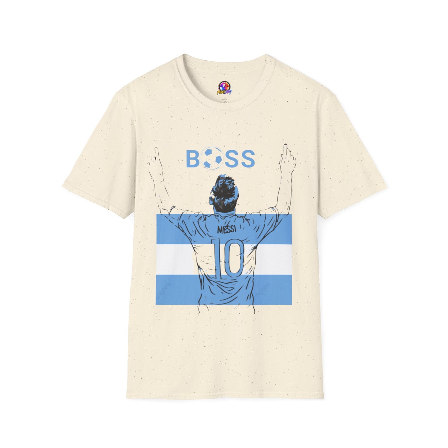 Soccer Boss T‑Shirt — 'BOSS' Striped Football Player Graphic Tee
