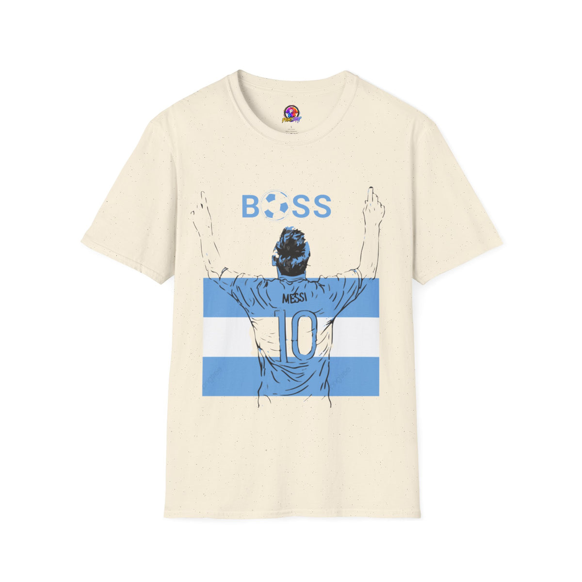 Soccer Boss T‑Shirt — 'BOSS' Striped Football Player Graphic Tee