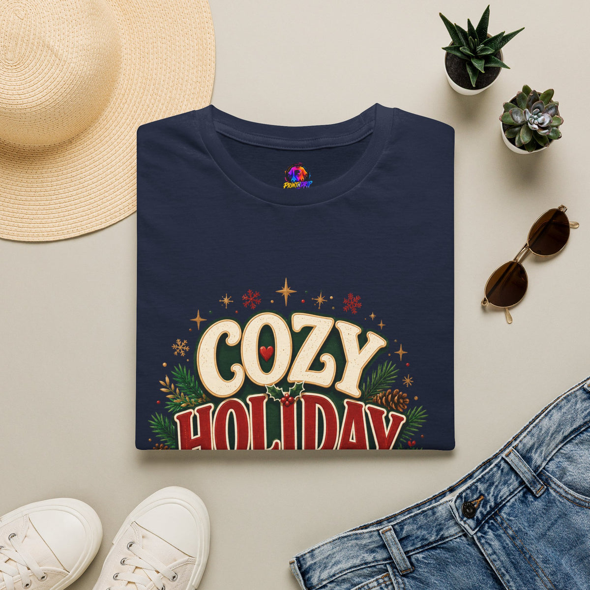 Cozy Holiday Club T-Shirt — Festive Christmas Cozy Cocoa Graphic Tee