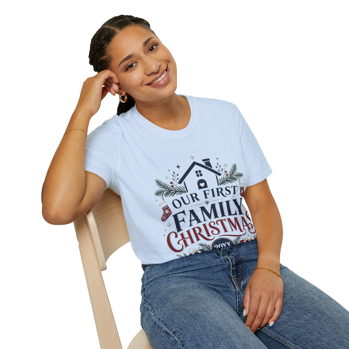 T-Shirt — Our First Family Christmas Personalized Tee