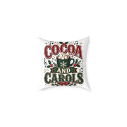 Christmas Cocoa and Carols Square Pillow — Holiday Hot Cocoa Christmas Decor