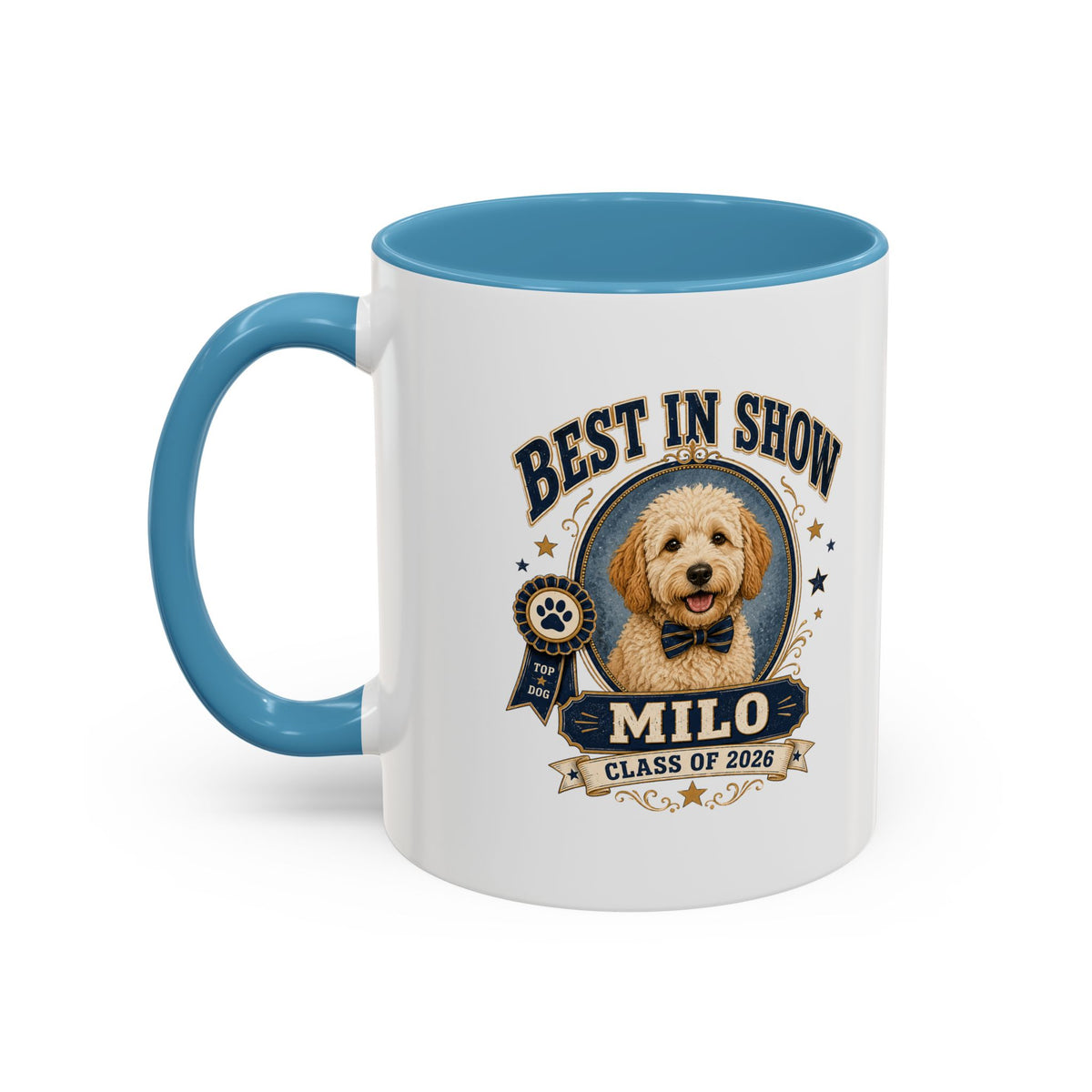 Milo Bailey Dog Dad Mom Best in Show Milo Dog Coffee Mug — Class of 2026 Accent Mug