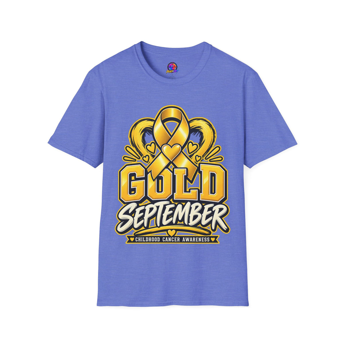 Gold September T-Shirt — Childhood Cancer Awareness Ribbon Tee