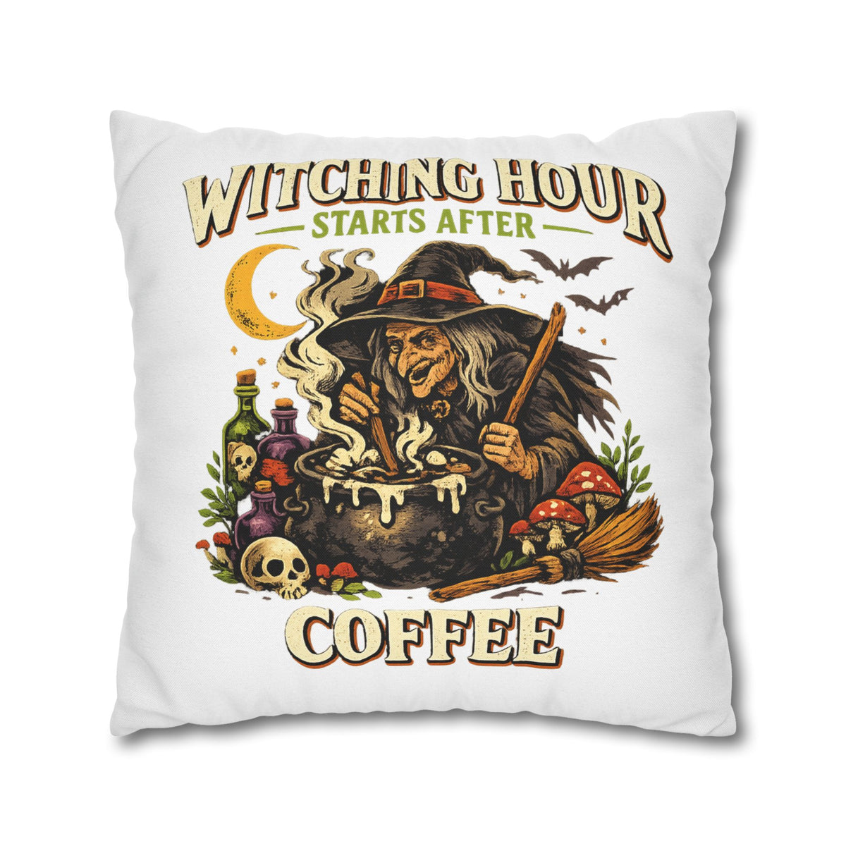 Halloween Witch Coffee Pillowcase
