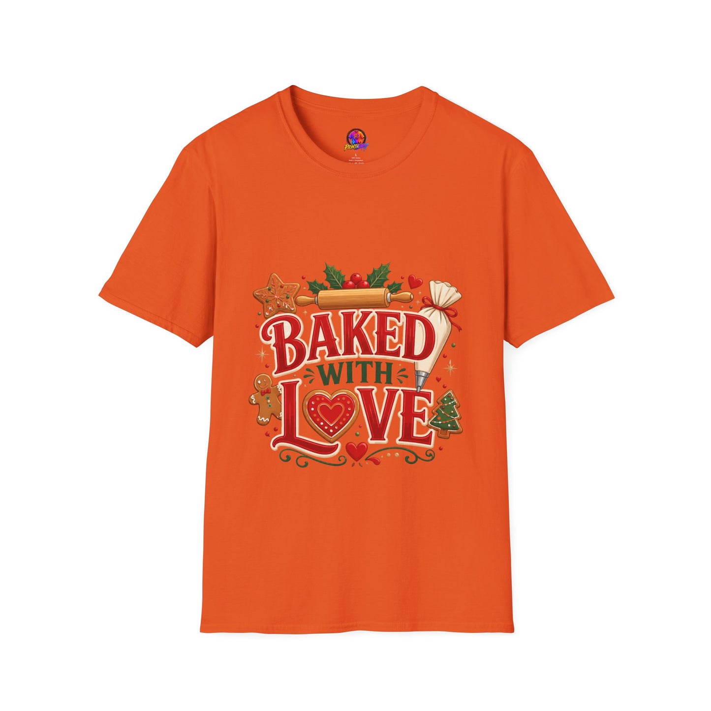 Baked With Love T-Shirt — Holiday Baking Christmas Cookie Chef Tee