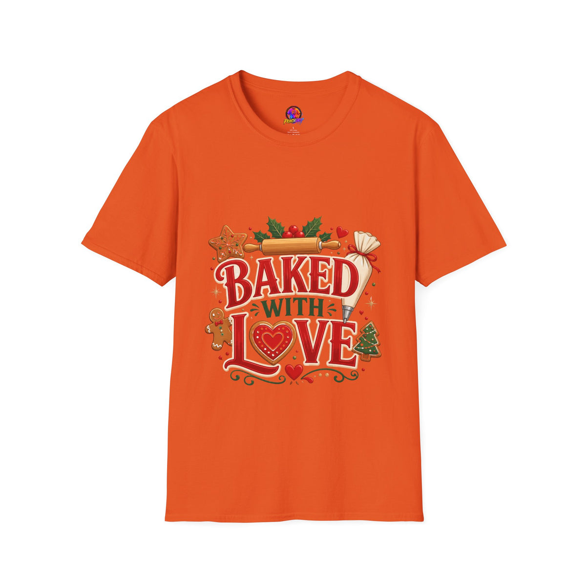 Baked With Love T-Shirt — Holiday Baking Christmas Cookie Chef Tee