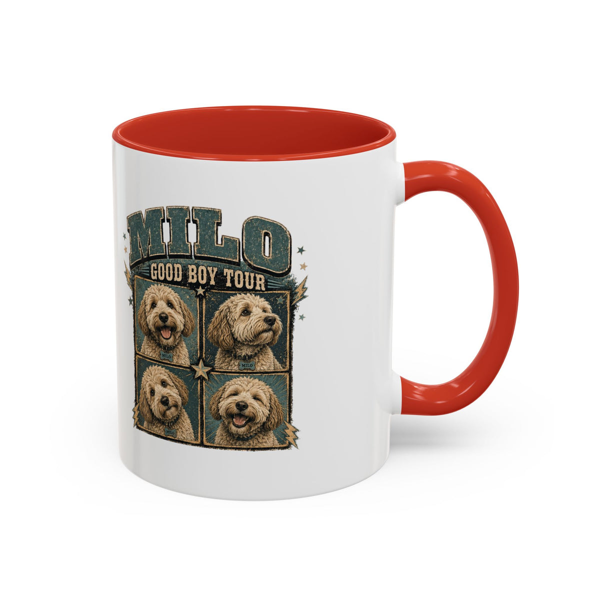 Milo Bailey Dog Dad Mom Milo 'Good Boy Tour' Accent Coffee Mug – Personalized Dog Photo Tribute