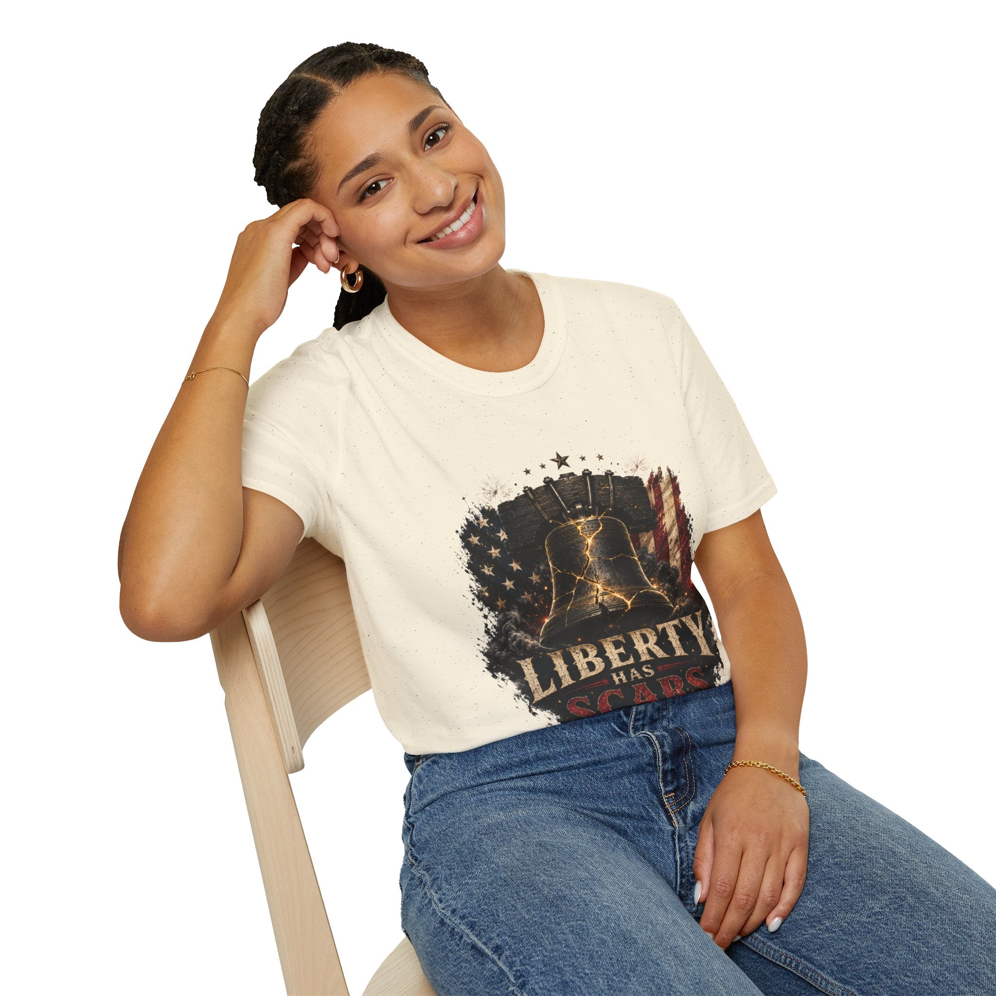Liberty Has Scars T-Shirt — Vintage Liberty Bell Patriotic Tee