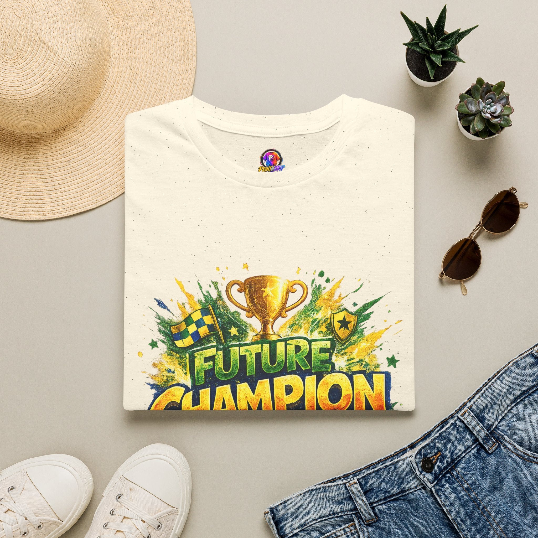 Kids Future Champion Soccer T-Shirt — Kids’ Sports Trophy Graphic Tee