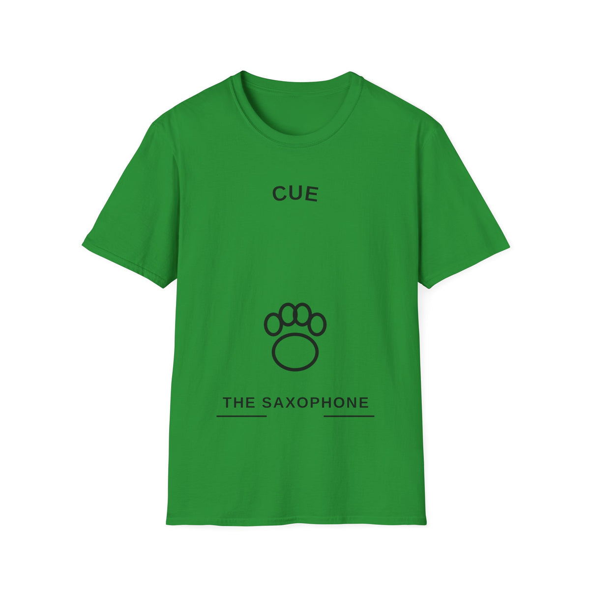 Cue The Saxophone Paw Print T-Shirt - Minimalist Pet Lover Jazz Tee - Trending Now - September 2026