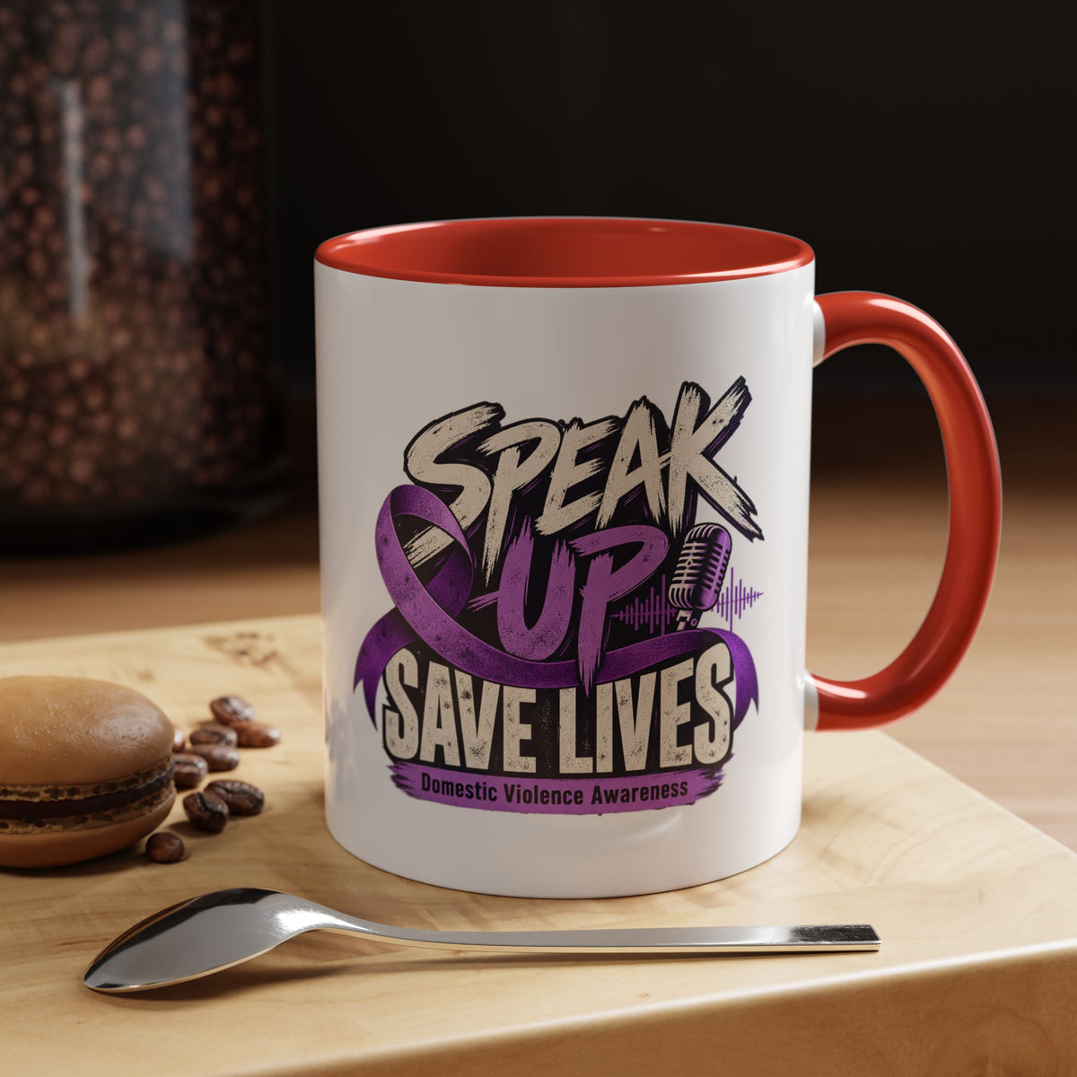 Speak Up Save Lives Domestic Violence Awareness Coffee Mug