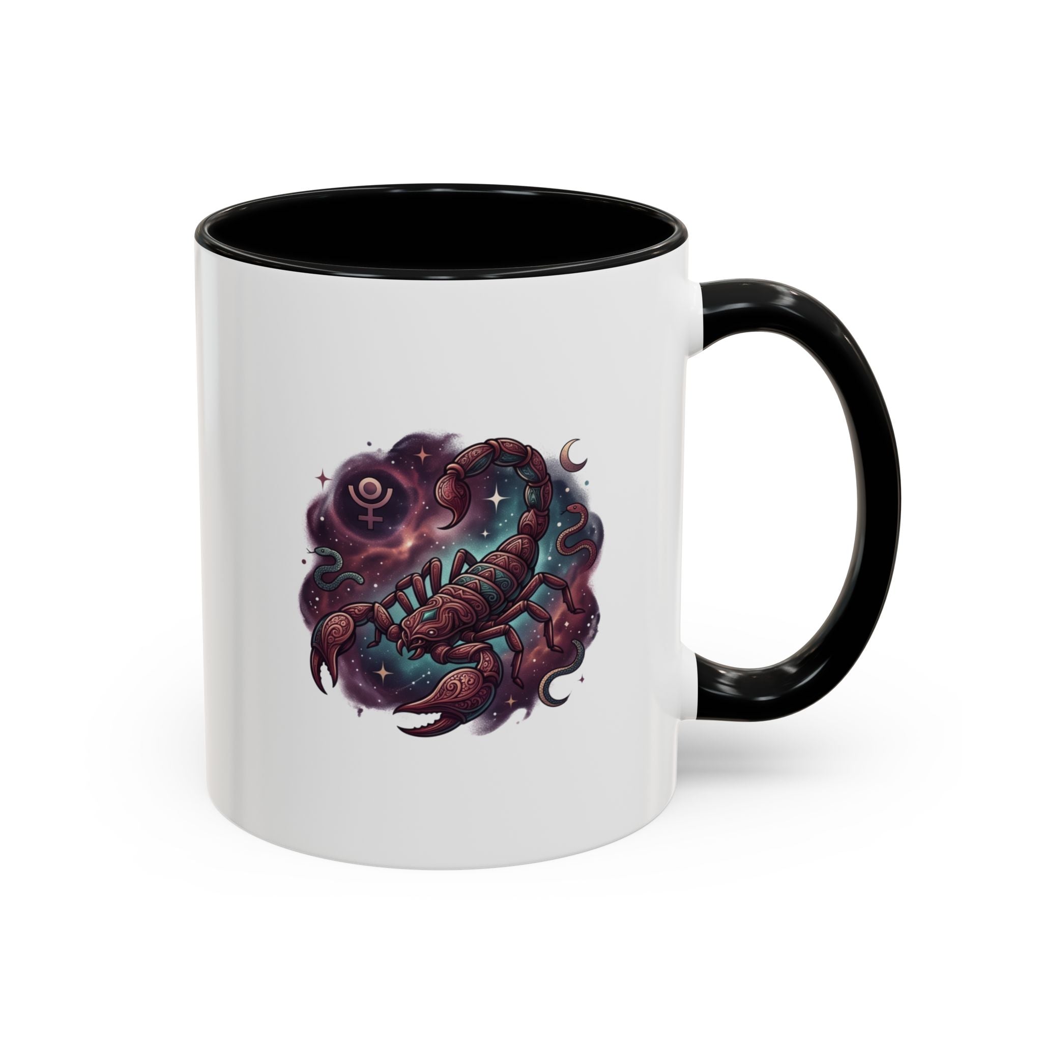 Scorpio Zodiac Accent Coffee Mug — Celestial Scorpion Astrology Design