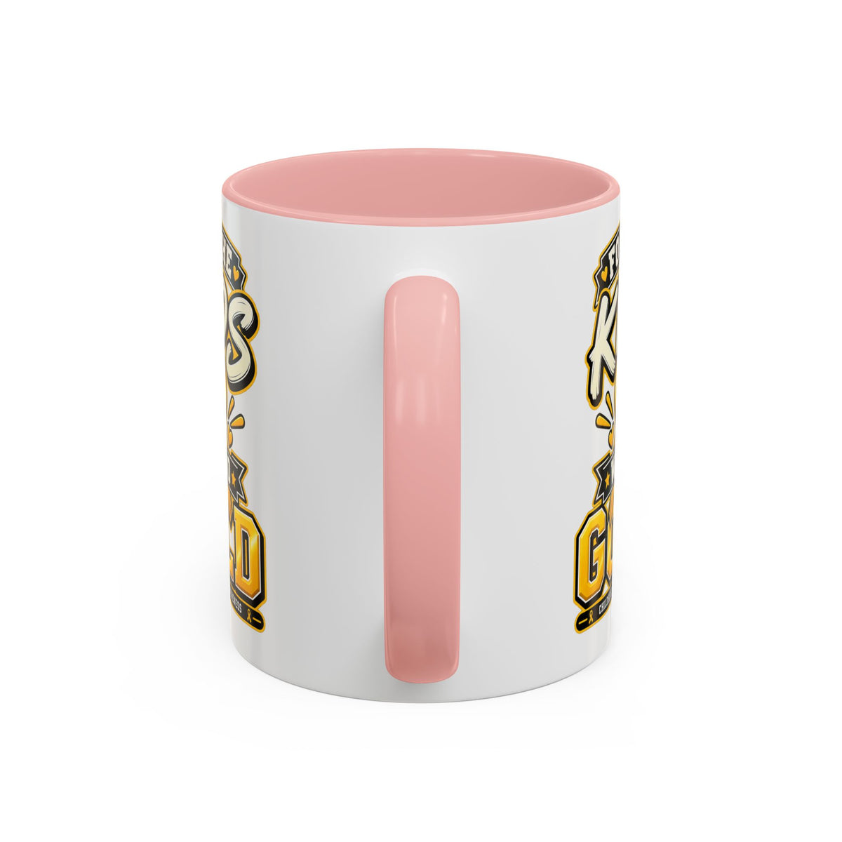 For The Kids We Go Gold Accent Coffee Mug — Childhood Cancer Awareness 11/15oz