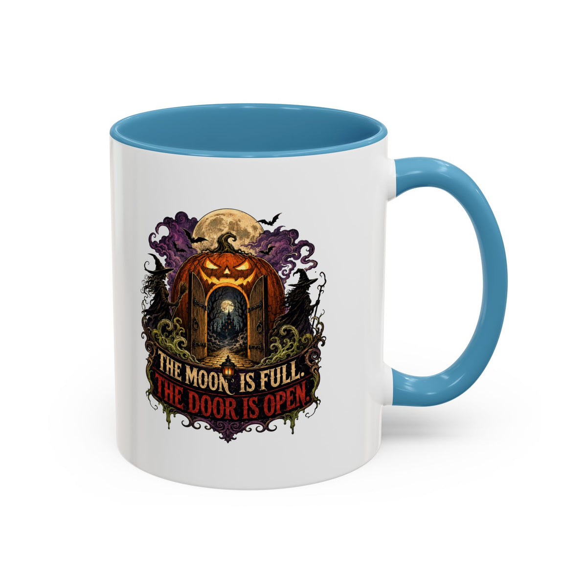 Halloween  Moon Is Full Accent Coffee Mug