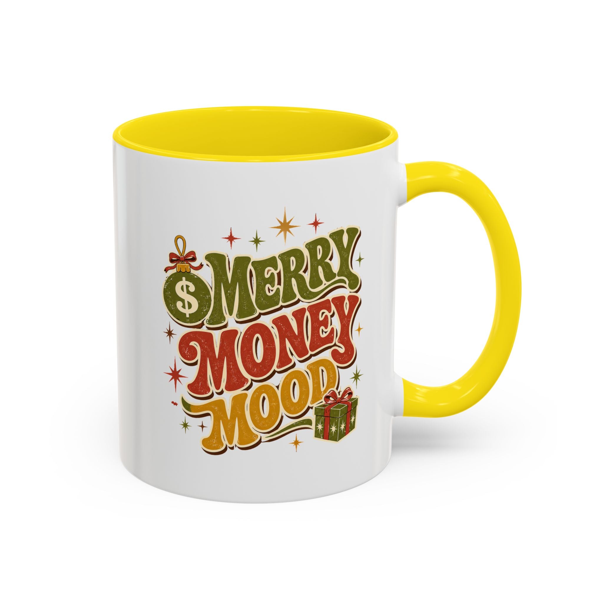 Modern Day Christmas Merry Money Mood Coffee Mug – Holiday Retro Gift Mug