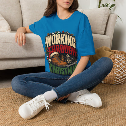 Working Through Christmas T-Shirt — Funny Holiday Nurse/Worker Gift