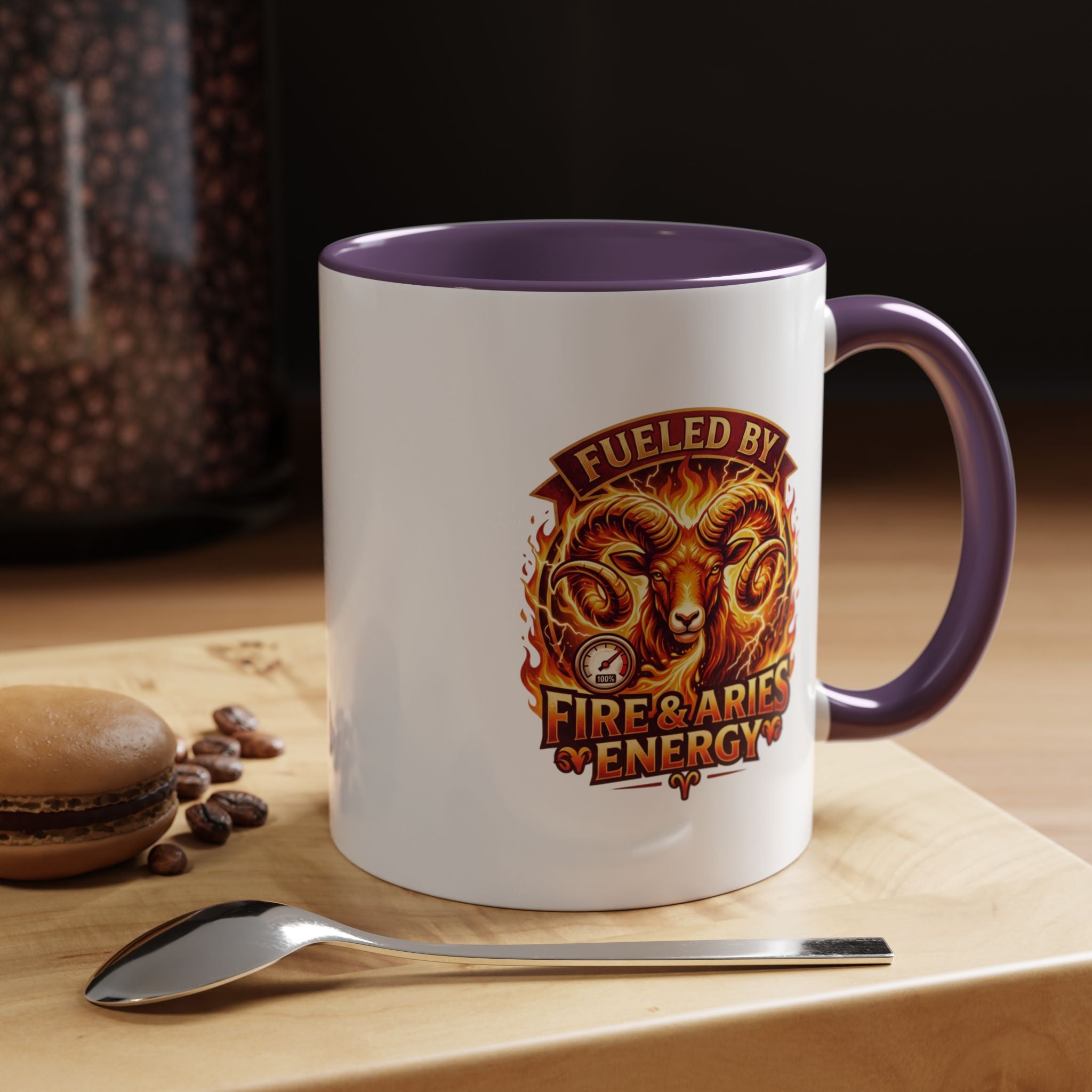 Fueled by Fire & Aries Energy Mug – Zodiac Ram Coffee Cup