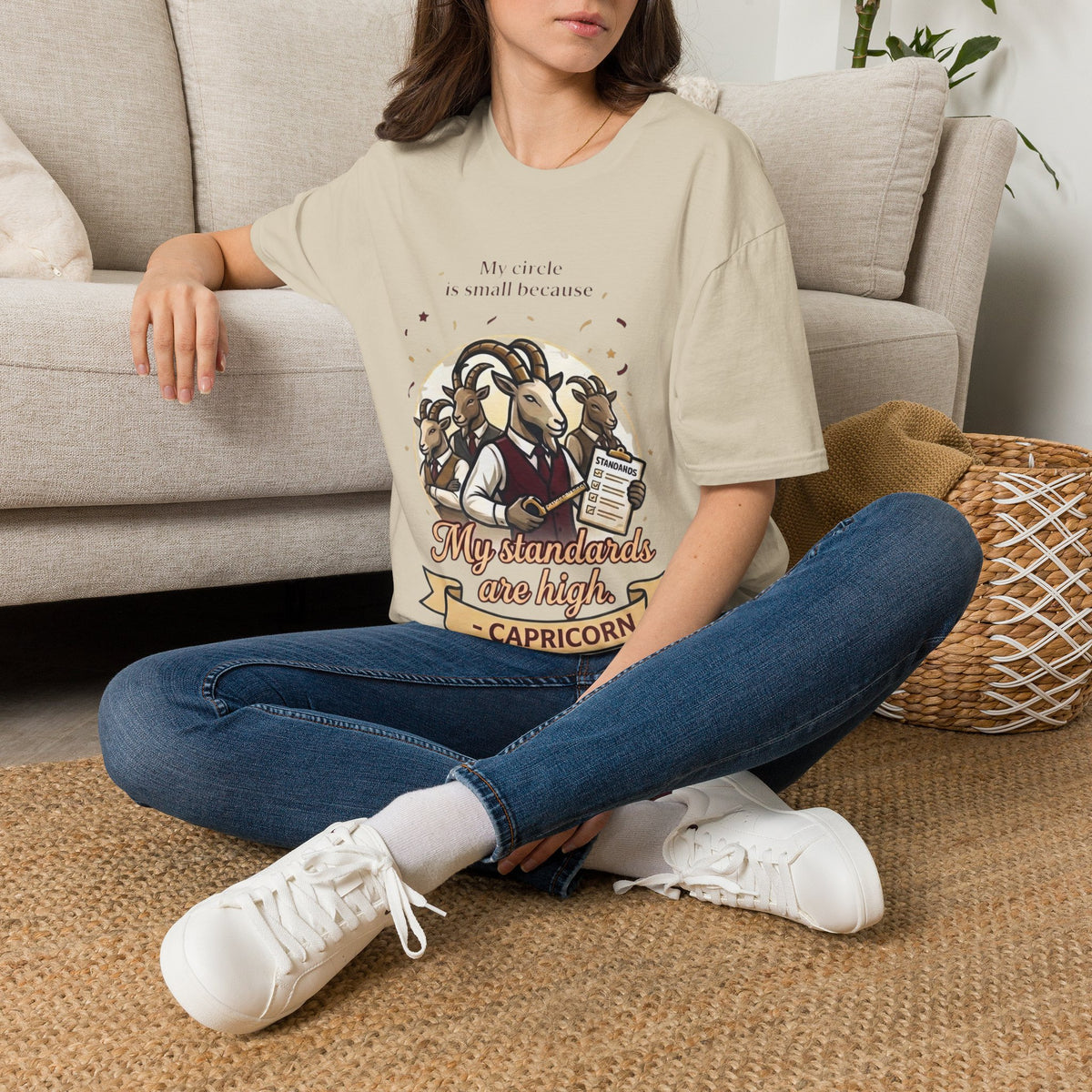 Capricorn Zodiac T-Shirt — "My Standards Are High" Astrology Tee