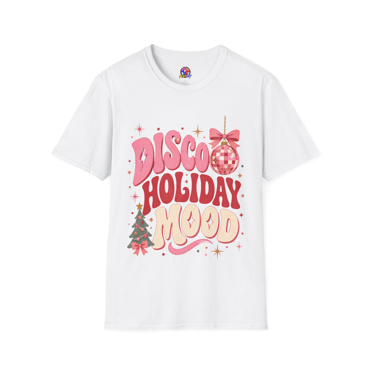 Disco Holiday T-Shirt — Retro Pink Disco Ball Christmas Tee