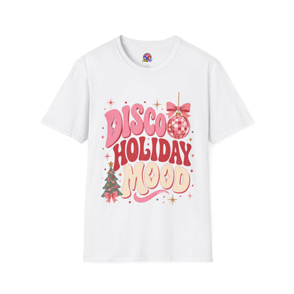 Disco Holiday T-Shirt — Retro Pink Disco Ball Christmas Tee
