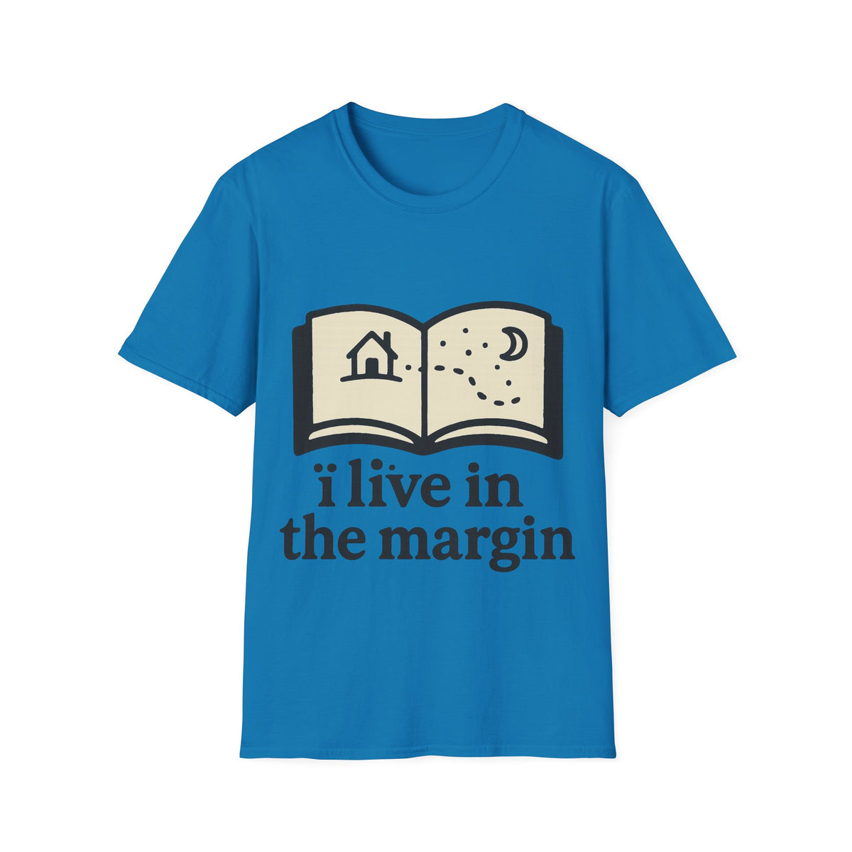 "I Live In The Margin" Bookworm Tee | Cute Celestial Book Graphic T-Shirt - Trending Now - September 2026