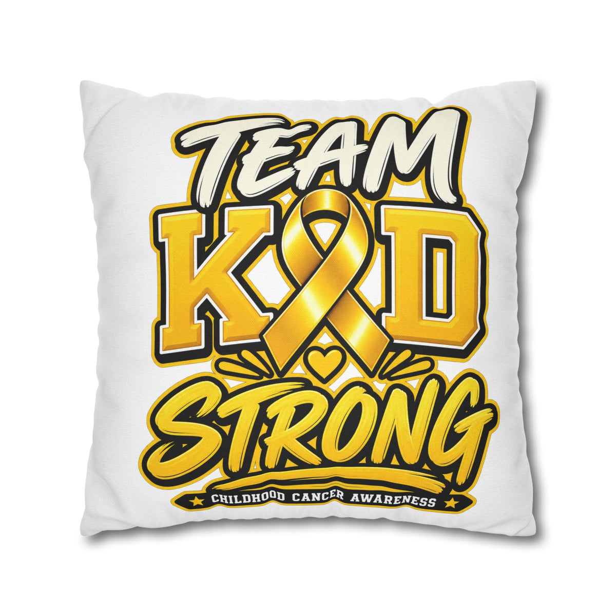 Team KID Strong Childhood Cancer Awareness Square Pillowcase