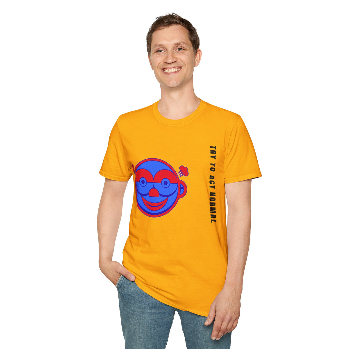 Peekaboo Monkey T-Shirt — Retro Red & Blue Cartoon Graphic Tee - Trending Now - September 2026