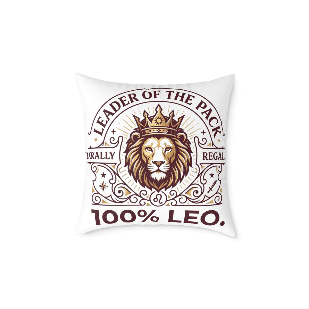 Leo Zodiac Leader Of The Pack Square Poly Canvas Pillow