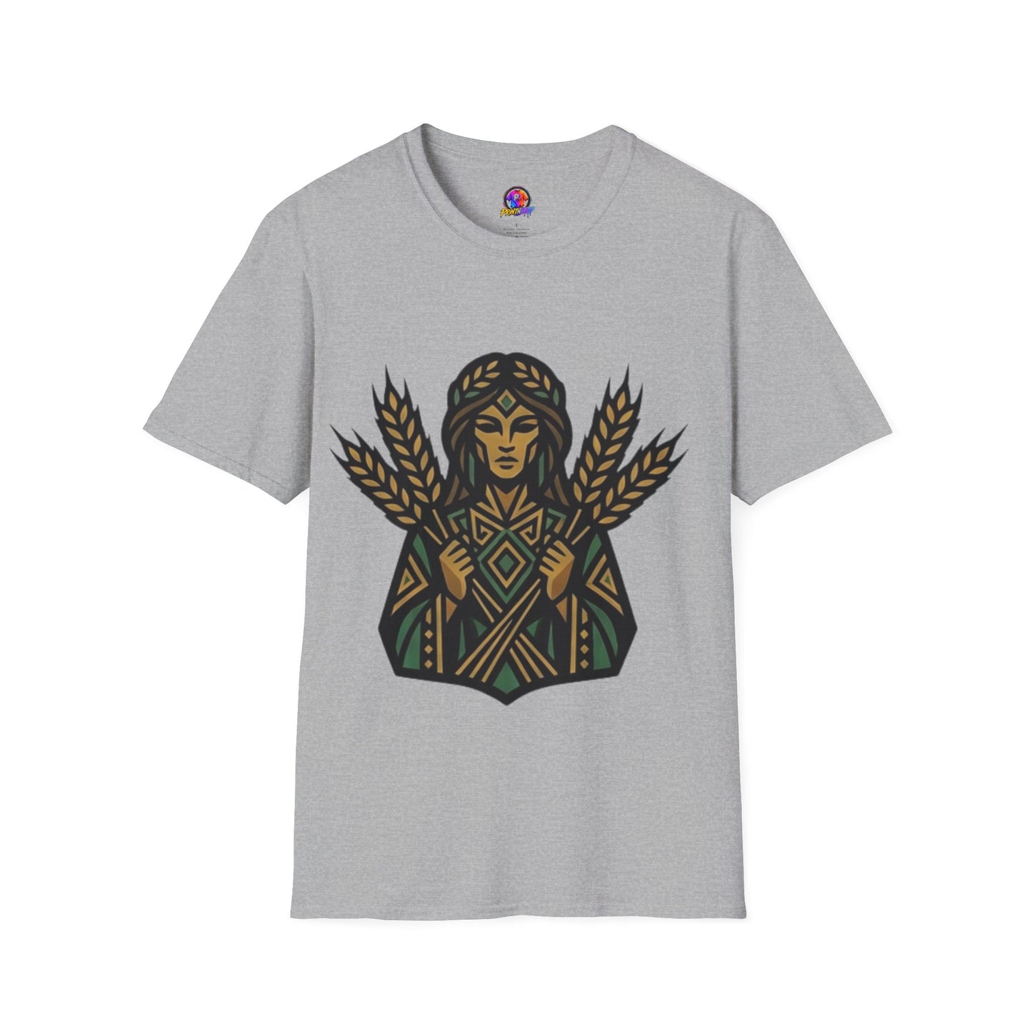 Harvest Goddess T-Shirt — Wheat Spirit Floral Pagan Shirt