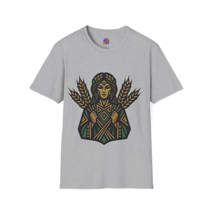 Harvest Goddess T-Shirt — Wheat Spirit Floral Pagan Shirt