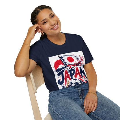 Japan Soccer T-Shirt — Japanese Flag & Cherry Blossom Football Graphic