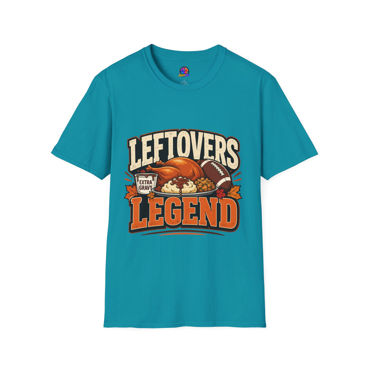 Thanksgiving T-Shirt Leftovers Legend T-Shirt — Thanksgiving Football Turkey Graphic Tee