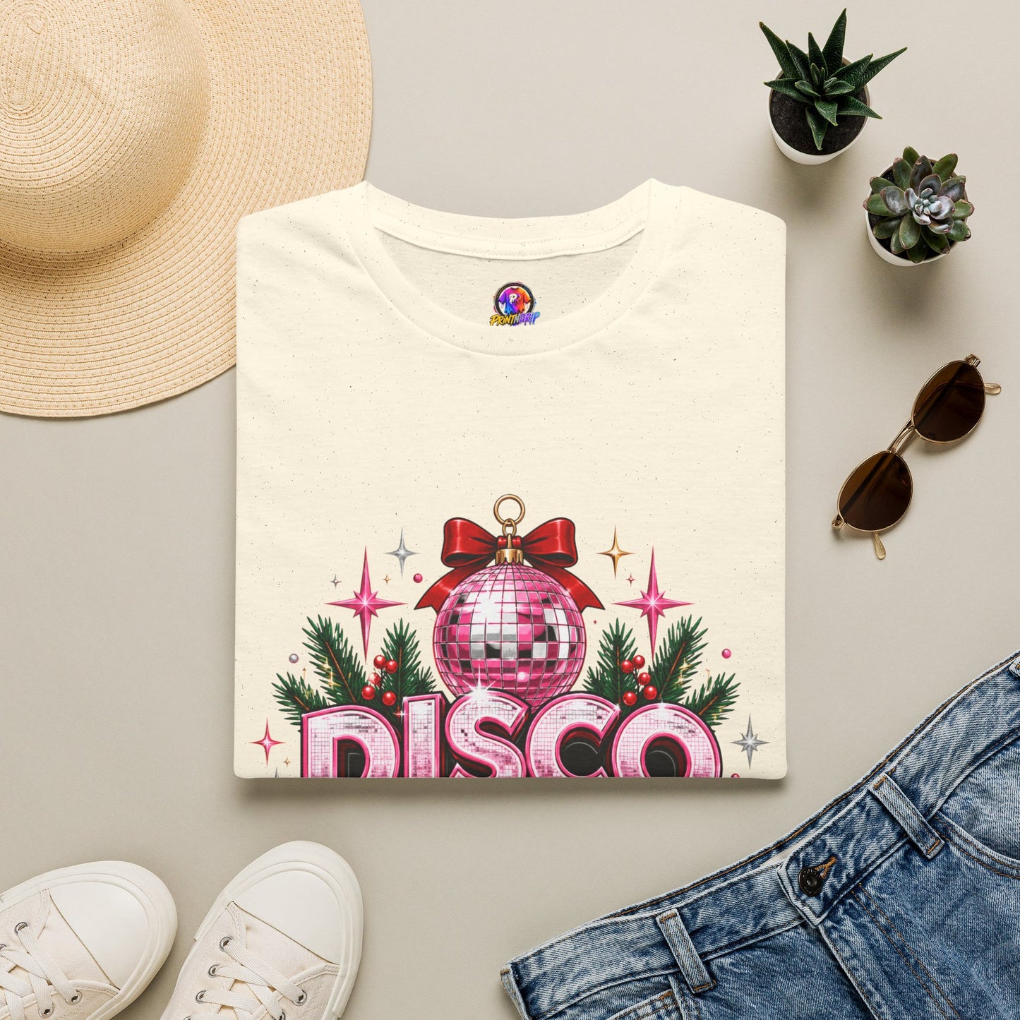 Disco Christmas T-Shirt — Retro Glitter Ornament Holiday Tee