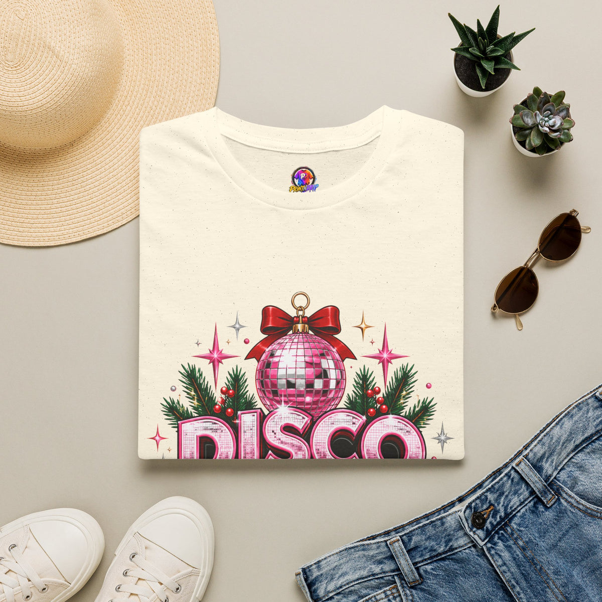 Disco Christmas T-Shirt — Retro Glitter Ornament Holiday Tee