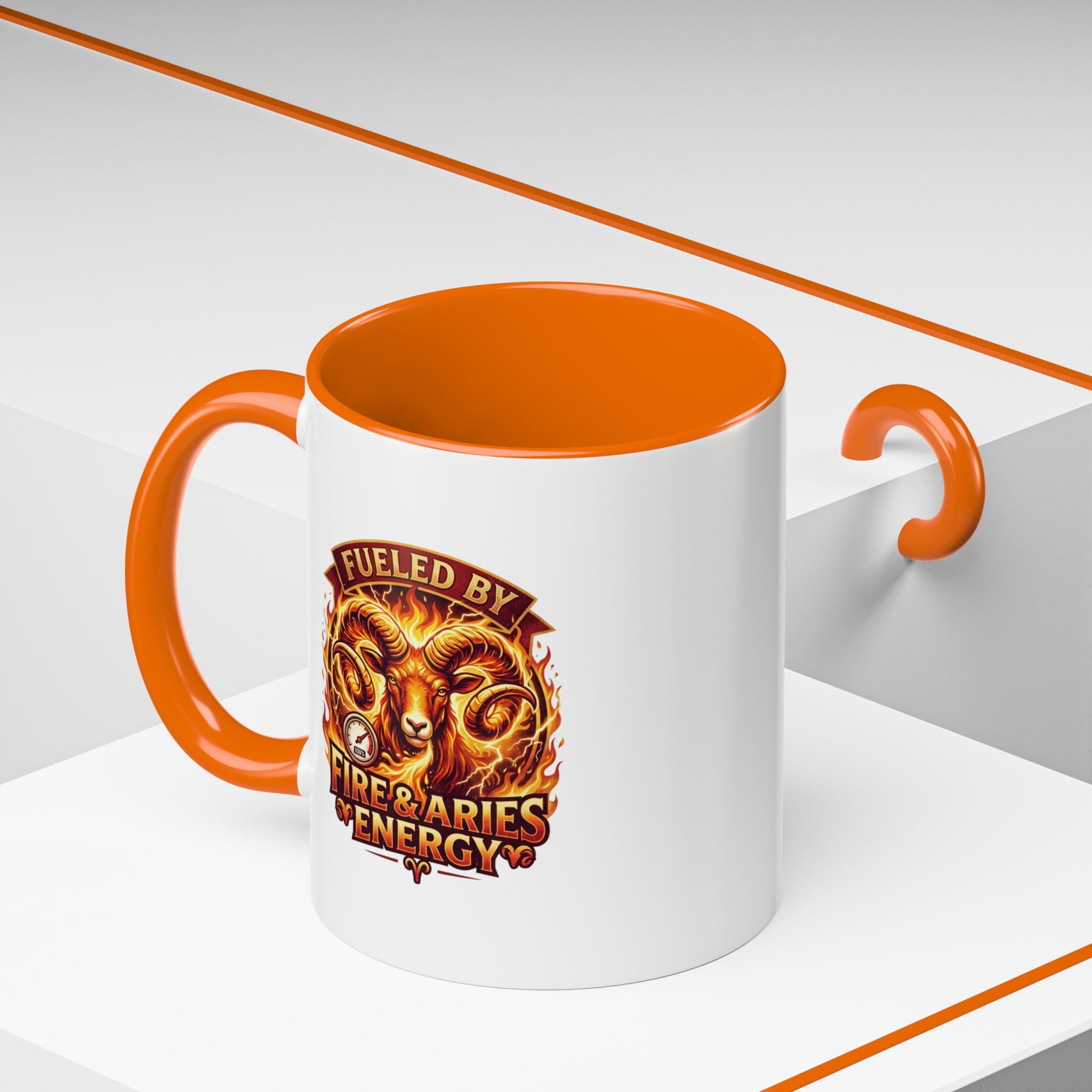 Fueled by Fire & Aries Energy Mug – Zodiac Ram Coffee Cup