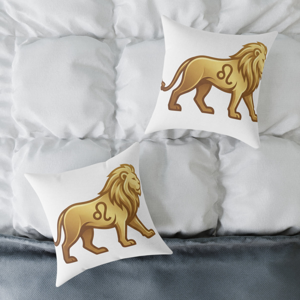 Lion Leo Zodiac Astrological  Square Poly Canvas Pillow