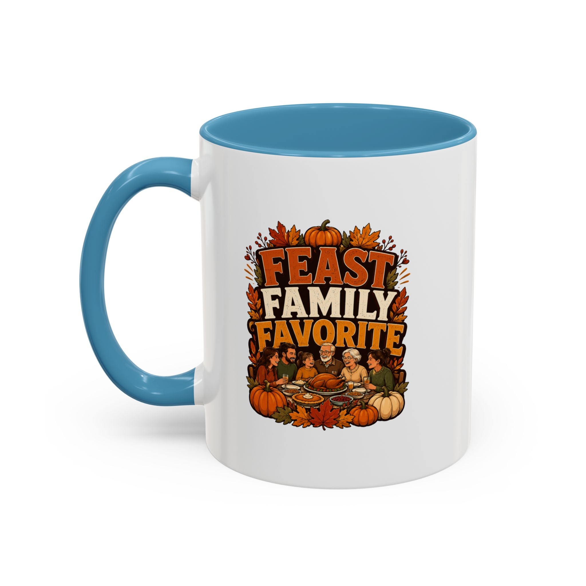 Thanksgiving Mug Feast Family Favorite Coffee Mug — Thanksgiving Pumpkin Autumn Design