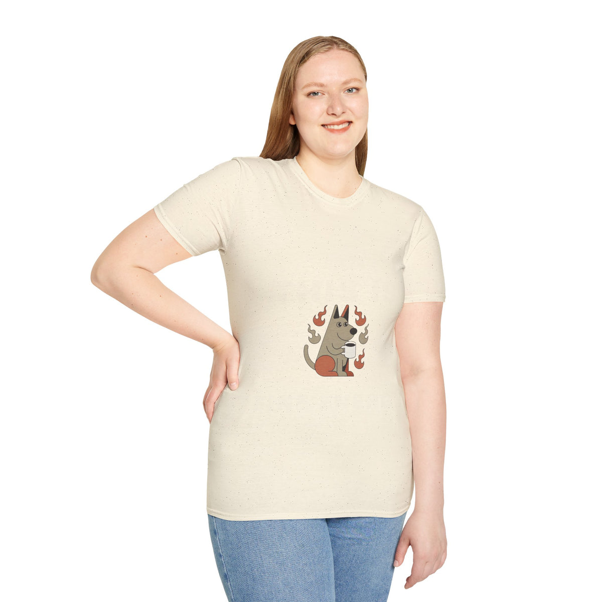 Peeking Dog T-Shirt – Cute Pup Surrounded by Flames Graphic Tee - Trending Now - September 2026