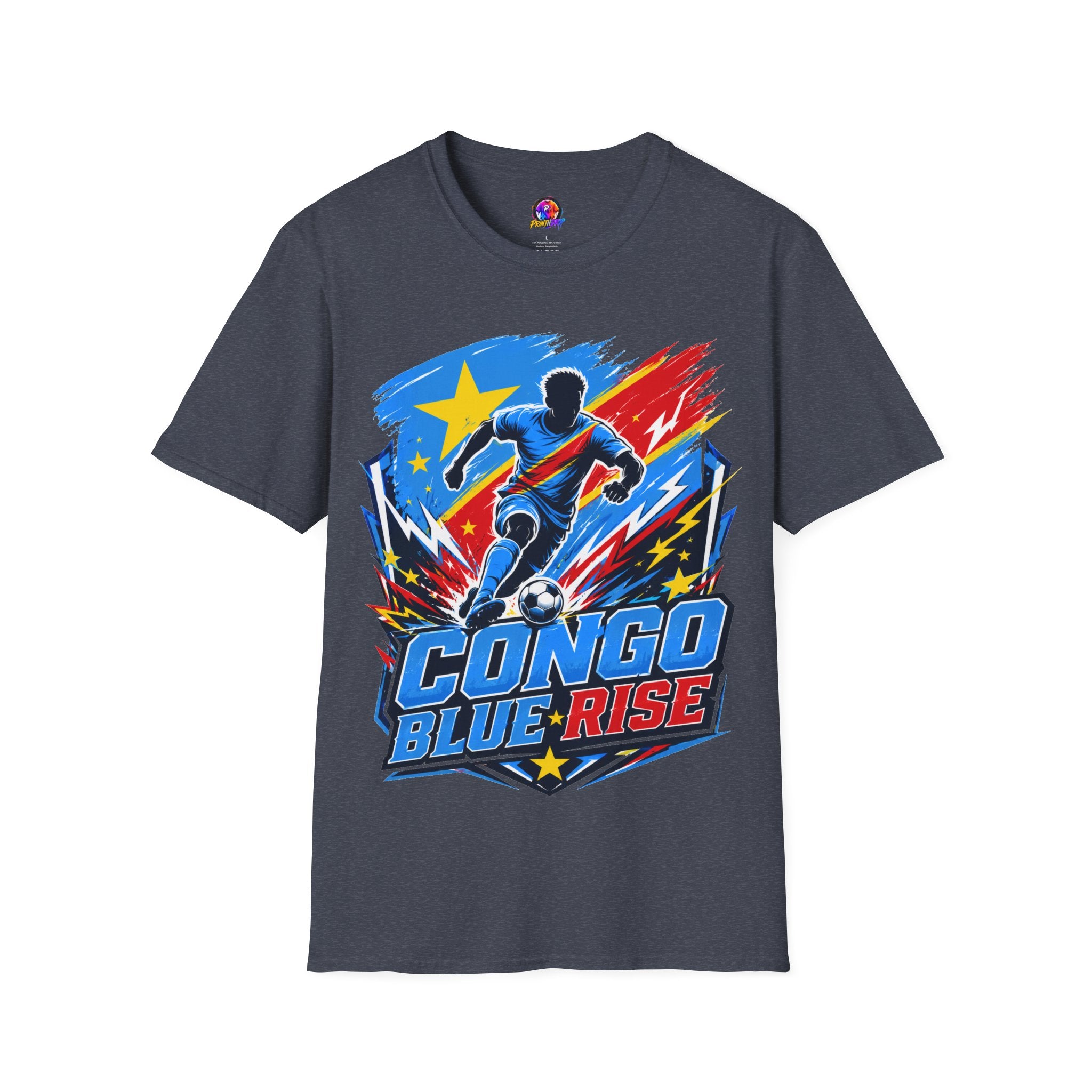 Congo Soccer T-Shirt — Congo Blue Rise Football Fan Tee
