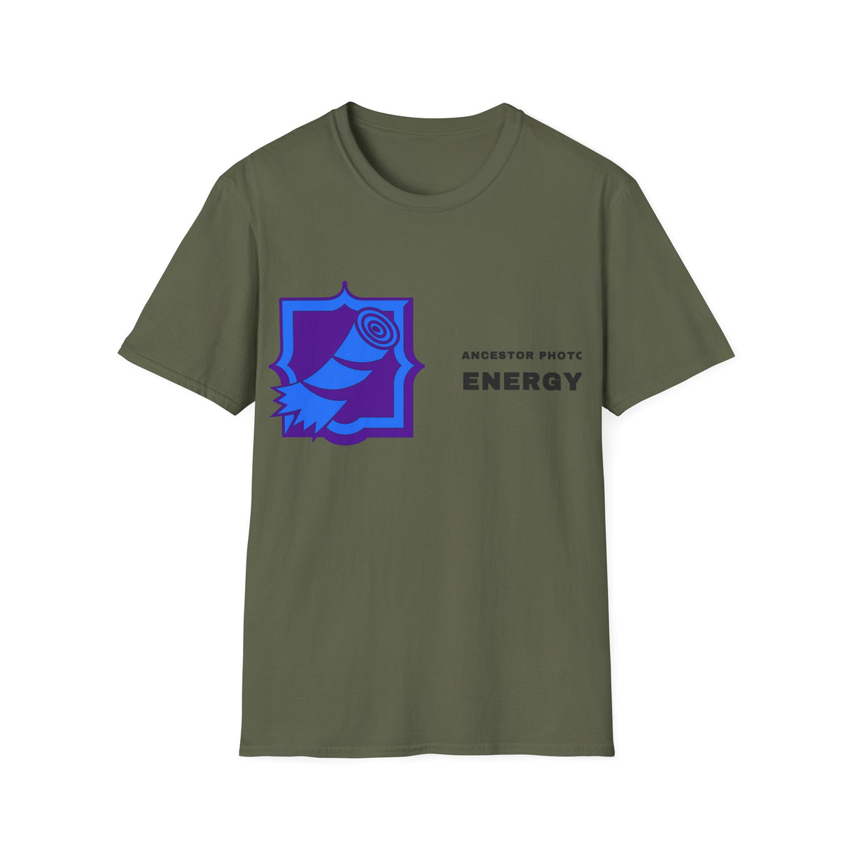 Rose Shield T-Shirt — Abstract Blue Rose Graphic Tee (Accent Text: 'ENERGY') - Trending Now - September 2026