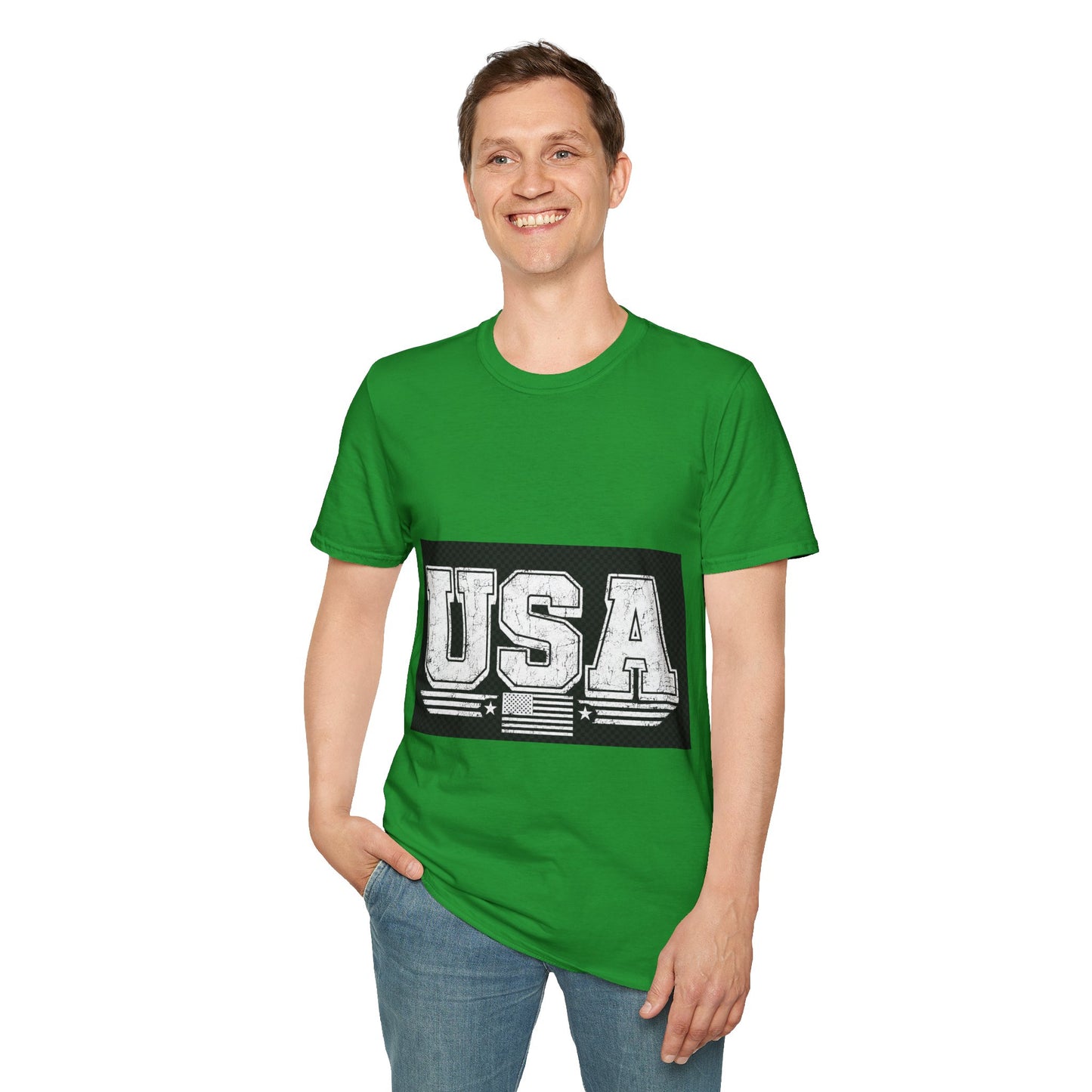 USA Vintage Block T-Shirt — Patriotic Americana Graphic Tee
